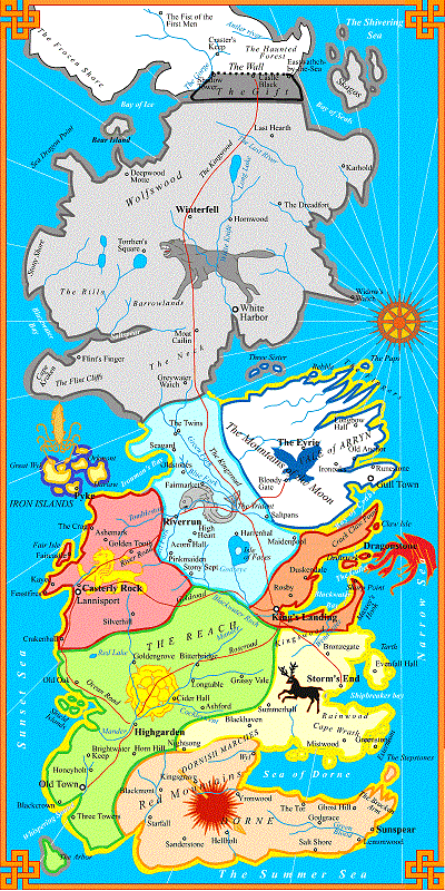 Map of Westeros Gods